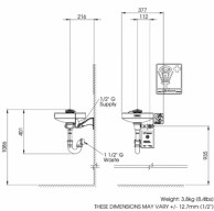 Mod.7460 BT AXION Emergency eye-face wash station-sketch