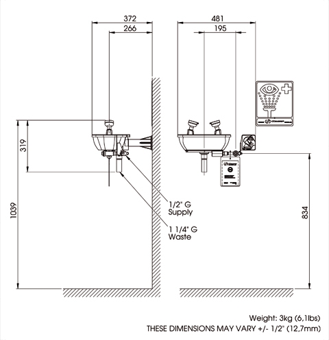 7120b Emergency Eye Face Washing Station Elega