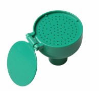 Eye wash head with dust cover