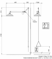8122HWC AXION Emergency shower sketch