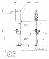8330 Axion Emergency shower with eye-face wash station sketch