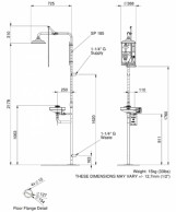 8335 Axion Emergency shower with eye-face wash station sketch