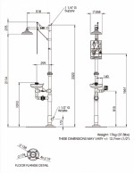 8336 Axion Emergency shower with eye-face wash station sketch