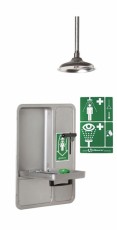 Ceiling mounted the emergency shower with eye-face stations