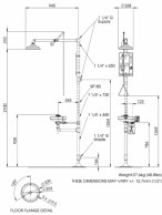8309WC Axion Emergency shower  and eye-face wash station for the disabled people-sketch