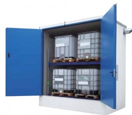 Fire resistant container two level warehouse F90 with two side door to KTC-IBC
