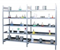Racks with shelves, with PE traps for pouring 1