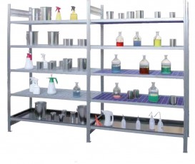 Racks with grate shelves and PE trays KG-PR 100-130 WPE
