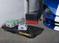 90 L black  polyethylene spill collecting trays LOW ECO 45 with grid 02