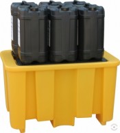 230 L yellow polyethylene pallet bath for chemical spills 1