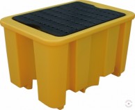 230 L yellow polyethylene pallet bath for chemical spills 3