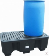 250 L black polyethylene pallet bath for chemical spills. 2x200 L for barrels 02