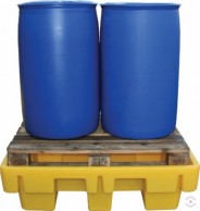 230 L yellow polyethylene bath for chemicals on pallets ECOSUMP 5
