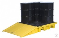 276 L square yellow polyethylene pallet bath 4x200L for MEDIUM ECO barrels 35 01