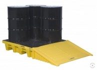 276 L square yellow polyethylene pallet bath 4x200L for MEDIUM ECO barrels 35 02