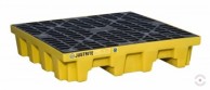 276 L square yellow polyethylene pallet bath 4x200L for MEDIUM ECO barrels 35 03