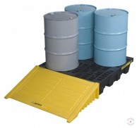 276 L square black polyethylene pallet bath for 4x200 L barrels MEDIUM ECO 100 02