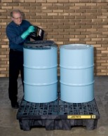 276 L square black polyethylene pallet bath for 4x200 L barrels MEDIUM ECO 100 04