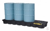 284 L MEDIUM ECO 100 black, elongated pallet bath with or without drain valve, 4x200 L barrels