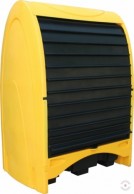 Closes 250 L polyethylene workstation with collecting tub for 2 barrels 1