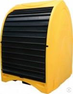 Closes 250 L polyethylene workstation with collecting tub for 2 barrels 5