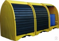 Closes 250 L polyethylene workstation for 2 barrels, no bath 6