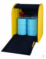 Closed 301 L polyethylene workstation ECO 55 for 4 barrels 3