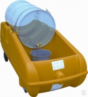 Mobile workstation with spill collection for 200 L drum 2