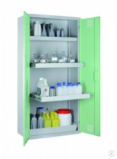 Safe 1950x1200x500 mm, green cabinet for toxic materials