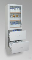 HLP safe cabinet, gray to alkaline and acid. 1935x600x600 mm with 3 pull-out shelves