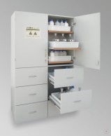 Safe cabinet for alkalis and acids, gray, 1935x1200x600 mm