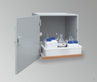 Safe cabinet for alkali and acids, gray, 600x600x570 mm, left door