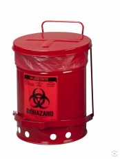 20 L raudonas konteineris su pedalu BIOHOAZARD