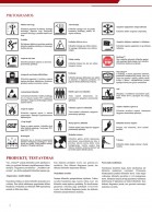 Kilimėlių savybių piktogramos