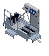 Q tipo šoninio išėjimo higienos šliuzas su padų, aulų plovimu 550801P ir rankų dezinfekcija 551408_1