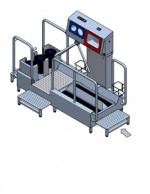 Q tipo šoninio išėjimo higienos šliuzas su padų, aulų plovimu 550801P ir rankų plovimu,dezinfekcija 551412_3