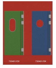Švytuoklinės 15 mm storio plastikinės durys. mod. 7304