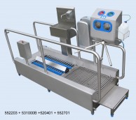 Saitary Sluice mod. 5522, Series Pass with Hand-Washing-Dryer