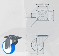 SCS_ratuko_su_tvirtinimo_plokšte_be_stabdžio_eskizas