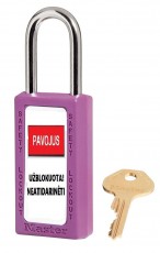 Saugos spynos pailgintu kompozito korpusu, mod.411, 6 mm plieno lankelis, raktas su fiksatoriumi