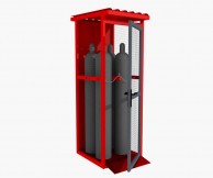4x50l techninių dujų balionų saugykla, su rampa