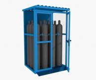 12x50L techninių dujų balionų saugykla, su rampa, rmėlynos spalvos 04