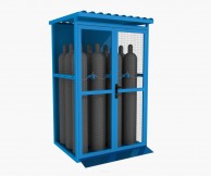 12x50L techninių dujų balionų saugykla, su rampa, rmėlynos spalvos 01