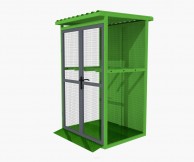 12x50L techninių dujų balionų saugykla, su rampa, žalios spalvos 02