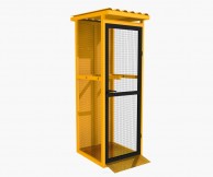 4x50l techninių dujų balionų saugykla, geltonos spalvos su rampa 03