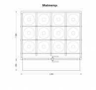 12x50L techninių dujų balionų saugykla, su rampa, raudonos spalvos 0