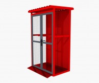 8x50L techninių dujų balionų saugykla, su rampa, raudonos spalvos 03