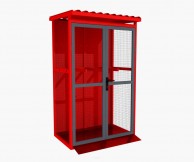 8x50L techninių dujų balionų saugykla, su rampa, raudonos spalvos 02