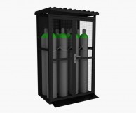 8x50L techninių dujų balionų saugykla, su rampa, rjuodos spalvos 01