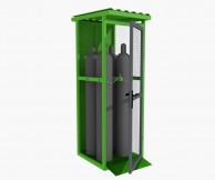 4x50L techninių dujų balionų saugykla, su rampa, žalios spalvos 03